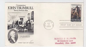 TurtlesTradingPost- John Trumbull- Artist 1968 #1361 FDC Fleetwood Cachet - Picture 1 of 1