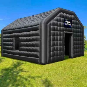 Large Black Inflatable Night Club 6x5x3.6M Inflatable Party Tent & Logo Area - Picture 1 of 8