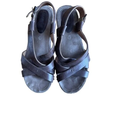 Sandalias de cuña Bussola Formentera veganas marrón correa cruzada talla 10 Foto 1 de 4