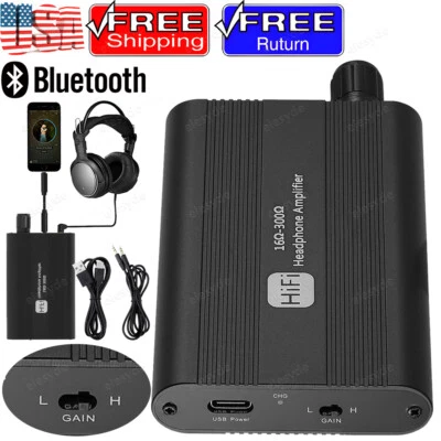 16-300Ω HIFI Headphone Amplifier Portable Earphone AMP 3.5mm w/ Audio USB Cable - Image 1 of 4