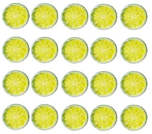 Mini Simulation Green Lemon Slices Plastic Fake Artificial Fruit Model-20pcs - Picture 1 of 3