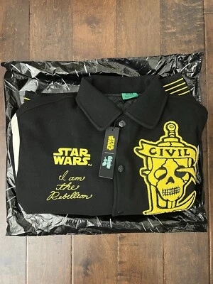Куртка мужская Civil Regime Star Wars Rebellion с воротником черная Letterman размер большой - Изображение 1 из 4