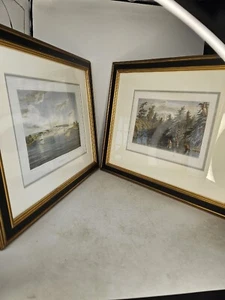 Two Hand Colored Steel Engravings Of Upstate New York Area, Matted And Framed - Picture 1 of 11