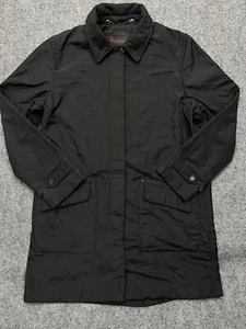 Vtg Lauren Ralph Lauren Rain Jacket Womens Petite Medium Black Mid Length - Picture 1 of 13