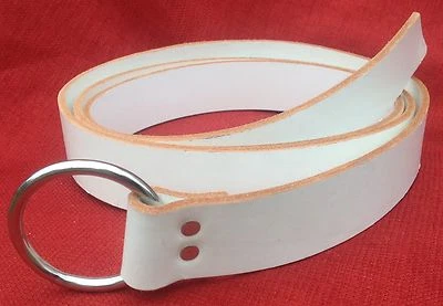 1.5英寸SCA骑士戒指皮带-白色-可选金属和小贴士中世纪 — 第 1/2 张图片