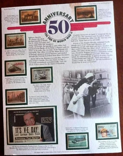 Postal Commerative Society World Stamps 50th Anniversay of WWII Stamps  MNH - Image 1 of 1