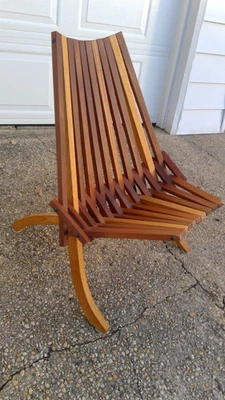 1960s Mid-Century Modern Danish Teak Slat Wood Folding Chair, Hans Wegner - Image 1 of 4