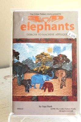 Quilt Pattern The Critter Saja Stark 1995 Applique Elephant 26X35 Pattern Works - Image 1 of 3