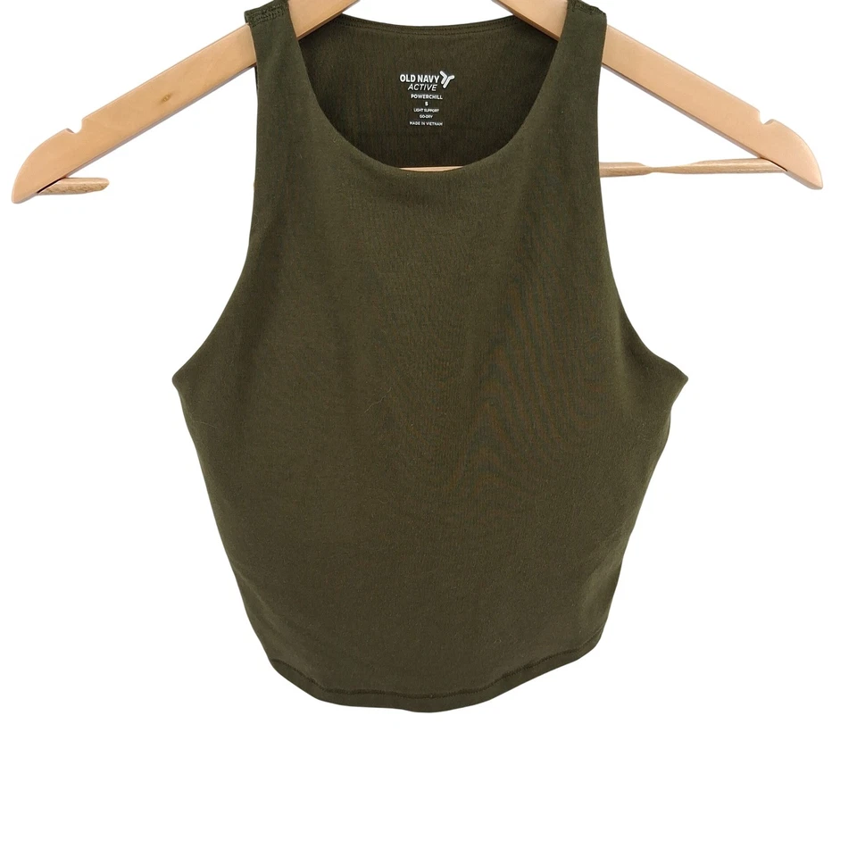 Regata cropped Old Navy Active Powerchill verde oliva - Racerback - Feminina - Imagem 1 de 4