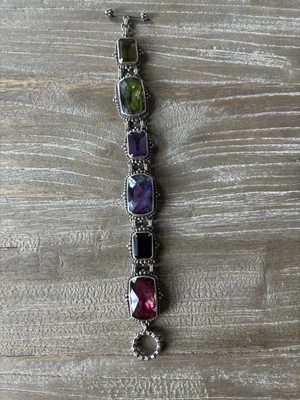 Pulsera Stephen Dweck 6 piedras rectangulares múltiples de ley 7,5" Foto 1 de 4