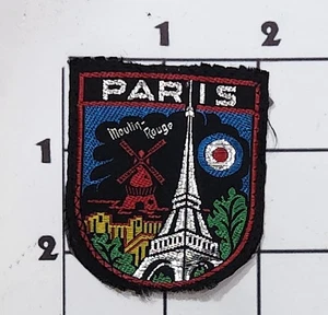 Paris Eiffel Tower Patch Moulin Rouge Souvenir Travel Shield Sew On Woven Felt - Picture 1 of 1
