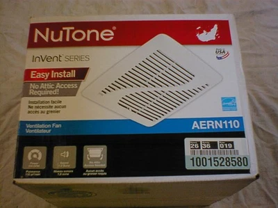 NuTone AERN110 InVent Series Ventilation Exhaust Bathroom Fan White ~open box~ - Image 1 of 4