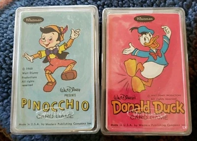 Juegos de cartas vintage Disney Pinocho 1968 y Pato Donald 1955 de Whitman COMPLETOS Foto 1 de 4