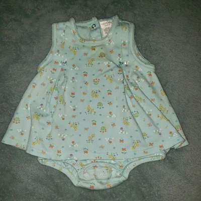 Carters Size 6-9 Month Floral Dress Outfit Light Baby Blue  - Image 1 of 4
