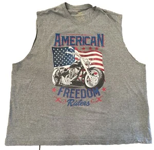 Faded Glory T-shirt American Freedom Riders Gray Sleeveless T-Shirt 2XL - Picture 1 of 4