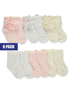 Princess Rose Baby Girls' 6-Pack Fancy Socks - Picture 1 of 4