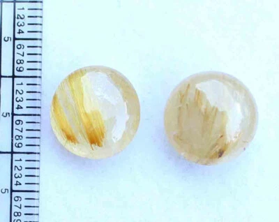 Natural Golden Rutilated Quartz Round shape Briolette Cabochon 12 Mm 11.80 CT - Image 1 of 4