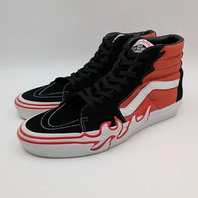 Vans Sk8-Hi Sneakers Flame Burnt Ochre Black Red Men’s Size 9 - Image 1 of 4