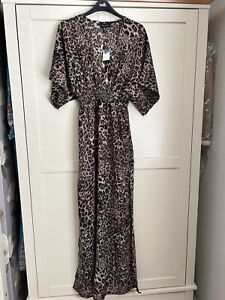 New Look Beach Cover Up Animal Print Dress Size 10 Bnwt