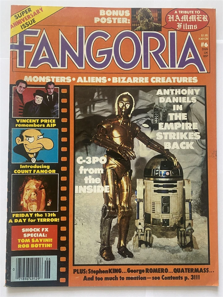FANGORIA MAGAZINE #6 Hammer Films STAR WARS cover Vincent Price on AIP - Image 1 of 1