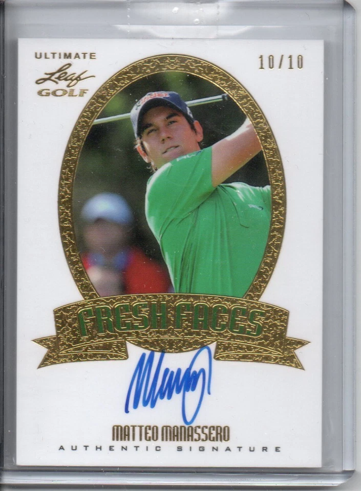 2012 Leaf Ultimate Golf Fresh Faces Gold AUTO #FFMM1 Matteo Manassero #d 10/10 - Image 1 of 1