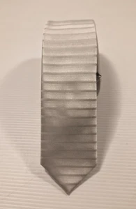 Kenji - Sliver Slim Polyester Necktie Business Formal Tie - Picture 1 of 4