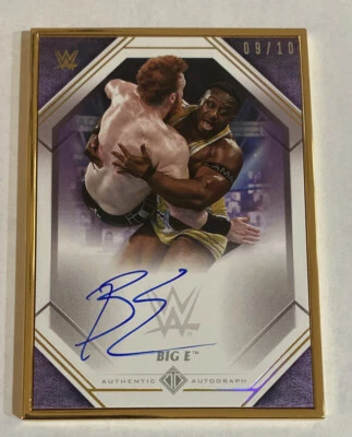 2021 Topps WWE Transcendent BIG E Gold Framed On Card Auto Purple 9/10 - Image 1 of 2