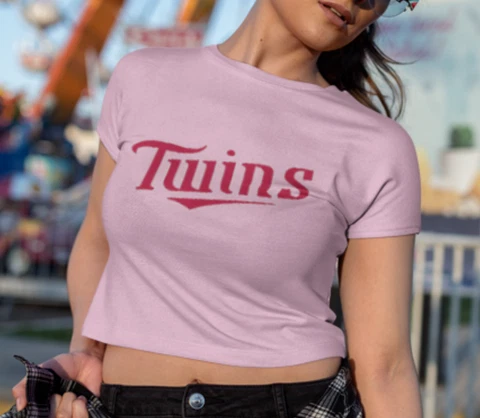 Twins Baseball Crop Top Womens,xs,sml,xl,2xl,Fan Gift Crop Top,pink crop top Cover