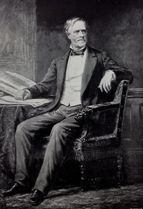 1895 JOHN SHERMAN Painting by D. Huntington New York SPECIE PAYMENTS Print - Bild 1 von 2