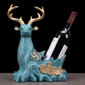 Wine Rack Resin Santa Ride Christmas Deer Wine Bottle Holder Home Decor - Picture 1 of 4