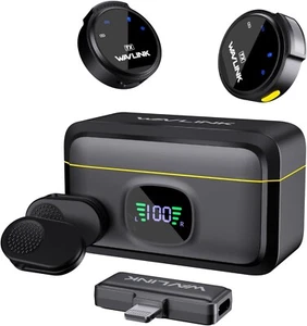 Wireless Lavalier Microphone for iPhone 14/13/12/11 Lapel Dual Mic System - NEW - Picture 1 of 9