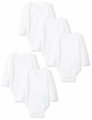 Moon and Back Baby Set of 5 Organic Long-Sleeve Bodysuits White Size 12 MOS NWOT - Image 1 of 4