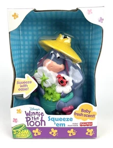 NEW Winnie the Pooh Eeyore Squeeze ‘em Squishy Baby Toy Retro 2000’s Vintage Box - Picture 1 of 5