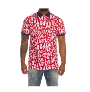 AKKO MEN'S POLO, SHORT SLEVE, RED/WHITE, Size  3XL - Picture 1 of 2