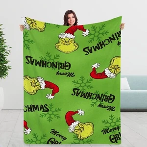 Custom Name Merry Grinchmas Blanket, Personalize Grinch Christmas Blanket, Gift - Picture 1 of 3