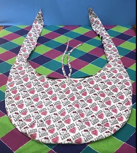 BOLSO DE MANO HELLO KITTY LOUNGEFLY CON ASAS DE CORBATA, ME ENCANTAN LOS NERDS, 2009, ¡REVERSIBLE! - Imagen 1 de 24