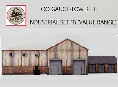 RAILCRAFT CREATIONS OO Gauge 1/76 Model Buildings Diorama (Low Relief Industrial Set 18 VALUE RANGE)
