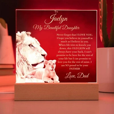 Custom Personalized LED Valentines Birthday Graduation Gift To Daughter From Dad - Image 1 of 4