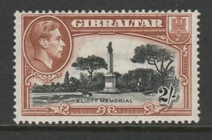 Gibraltar 1938-51 2/- Black & brown Perf 13½ SG 128a Mint. - Picture 1 of 2