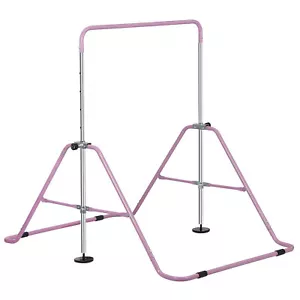 Updated Folding Gymnastics Bar w/ Adjustable Height Junior Expandable Horizontal - Picture 1 of 24