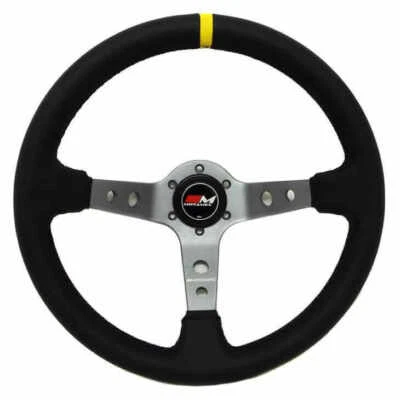 Motamec Titanium Deep Dish 350mm Leather Steering Wheel