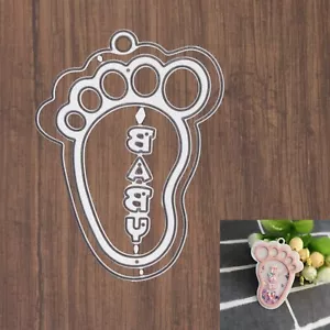 Baby Footprint Confetti Shaker Tag Cutting Dies – Toes Right Foot - Picture 1 of 3