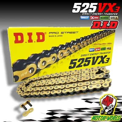 OGNIBENE DID CATENA DI TRASMISSIONE DID PASSO 525 VX3 124 MAGLIE X RING COLORE ORO DORATA