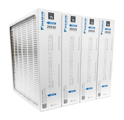 Daikin 0160M00014 (4-Pack) - 20" x 20" x 5" Pleated MERV 15 Replacement Filter - Image 1 of 3