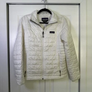 Patagonia Women's White Nano Puff Full Zip Coat Jacket Size Small 84217 - Picture 1 of 6