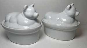 Cordon Bleu BIA Cerdo Mini Cazuela Plato Con Tapa Cerámica Juego de 2 Utensilios de Cocina Granja - Imagen 1 de 5