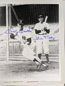 Mickey Mantle & Bill Dickey Autographed New York Yankees Matted 8x10 JSA LOA - Picture 1 of 6
