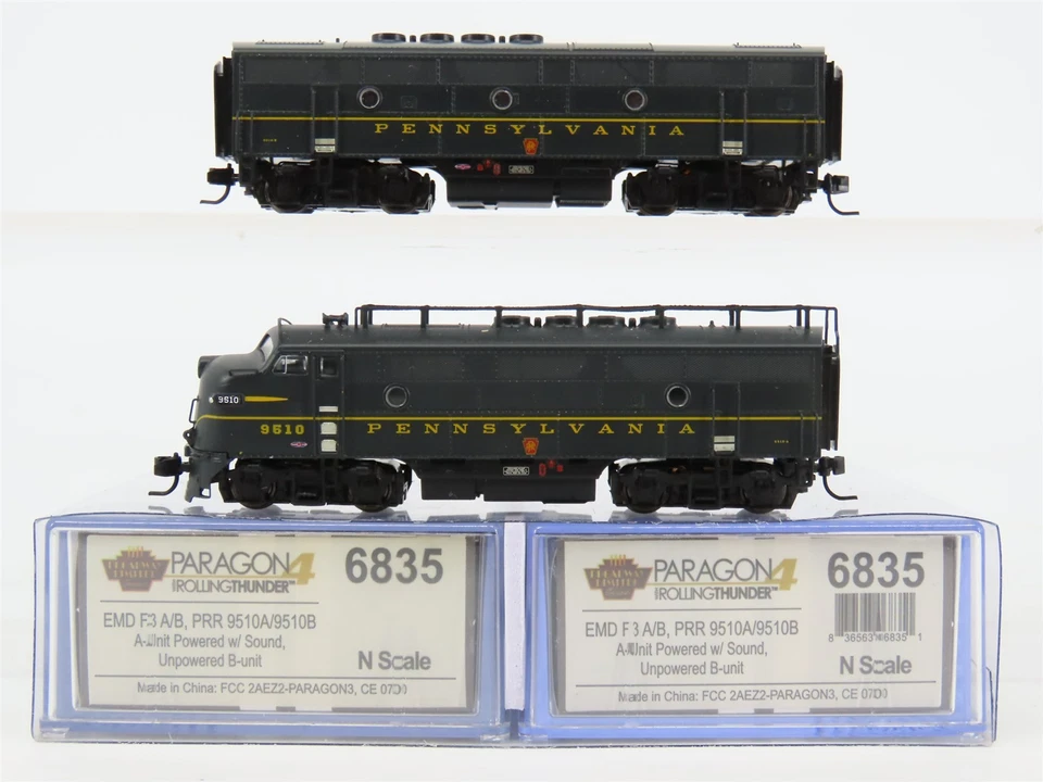 N Scale Broadway Limited BLI 6835 PRR Pennsylvania F3 A/B Diesel Set w/Paragon4  - Image 1 of 4