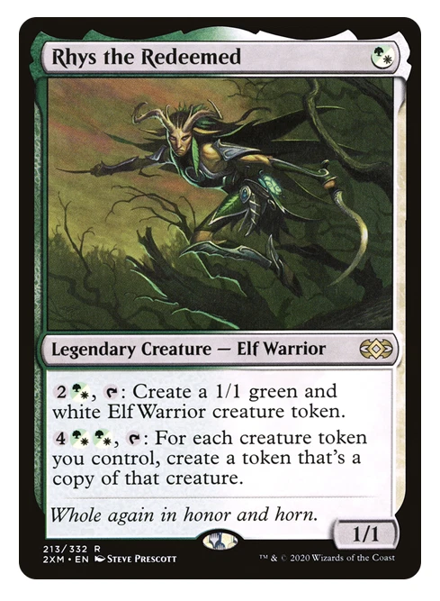 MTG - 1 x Rhys the Redeemed - Rare Elf - Double Masters (2XM) - M/NM - Image 1 of 1