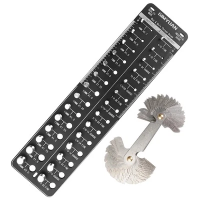 GIMYUAN 28 Thread Checker with 58 Pitch Gauge, Nut and Bolt Thread Checker includes 1